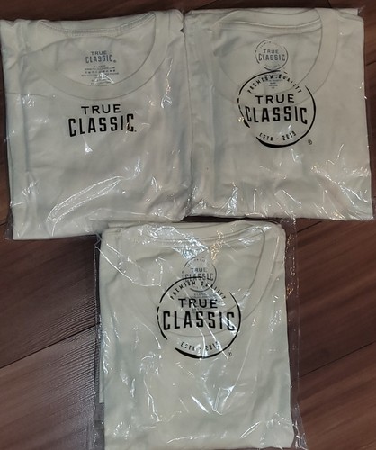 True Classic Crew Neck Tee T Shirt Off White Size XL Lot of 3 Shirts NEW - Picture 5 of 7