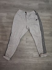 Mens Adidas Essential Fleece Tapered Cuff Pants Sweatpants Joggers 3 Stripe