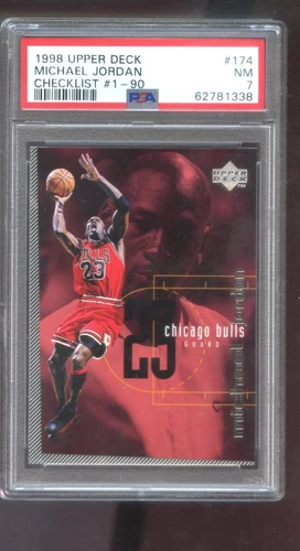 1998-99 Upper Deck 174 Michael Jordan Checklist PSA 7 Graded Basketball Card NBA