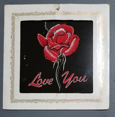 ROSE LOVE YOU Carnival PRIZE PAINTED GLASS 6