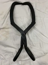 Antique Primitive Hand Forged Ice Tongs Stamped # 4