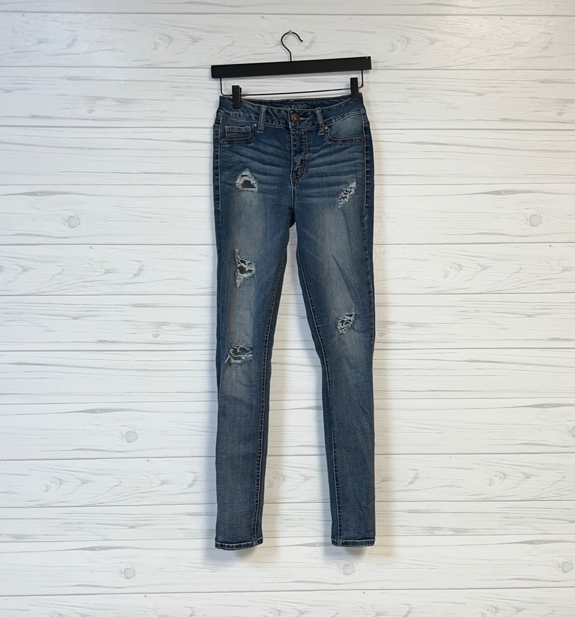 Maurices jeans womens size extra small high rise jegging blue distressed  stretch
