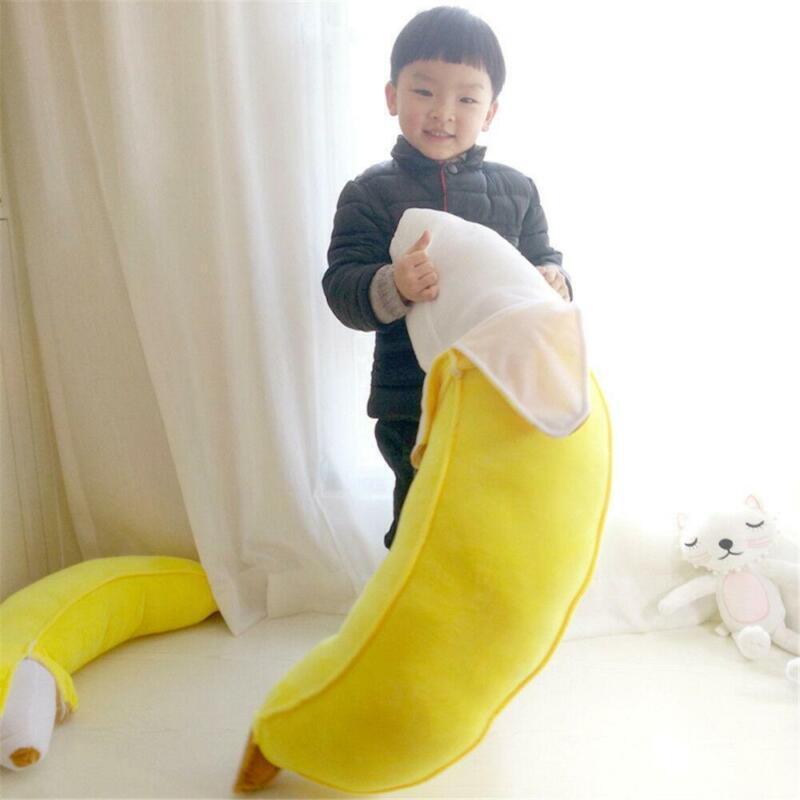 Soft Giant Yellow Banana Plush Pillow Stuffed Realistic Fruit Toy Doll  Cute100cm