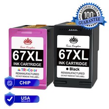 2x67XL Ink Cartridges for HP Ink 67 XL Deskjet 2700 2720e Envy 6000 6055 Printer