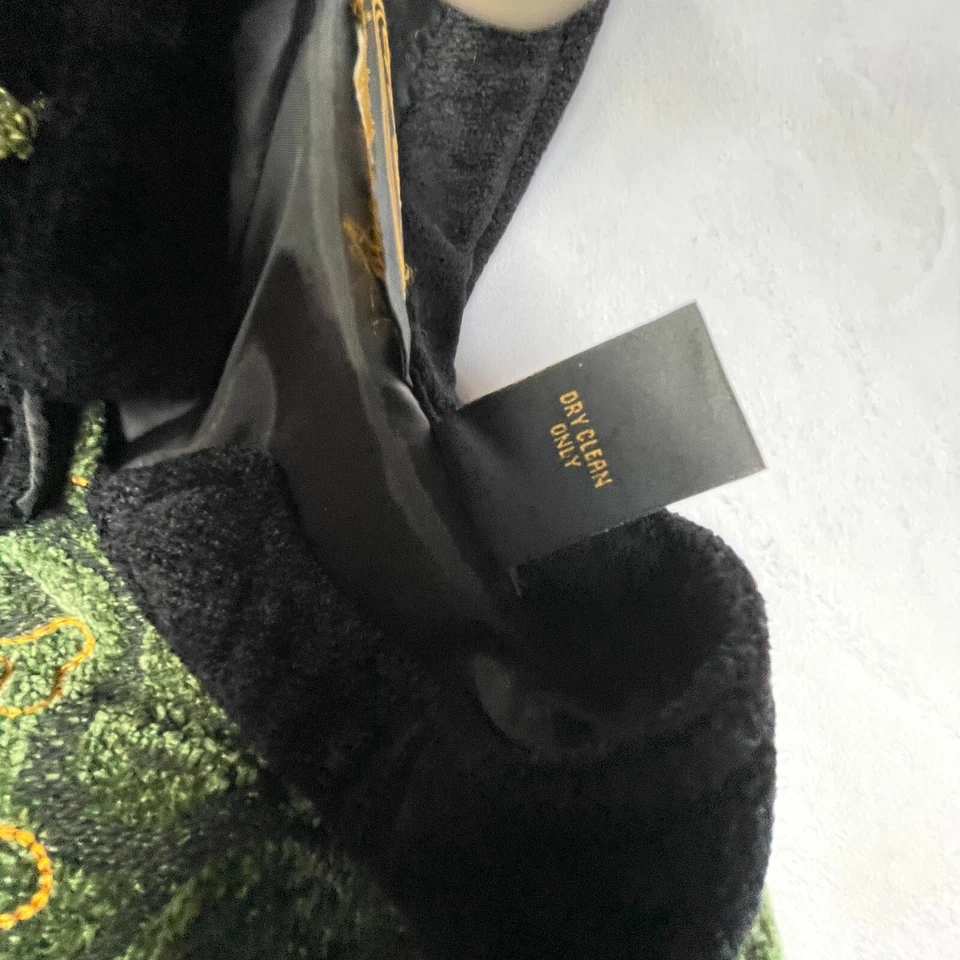 Chaqueta de Chenilla Alex Kim Mujer Verde Negra Estampada Patchwork 1X Botón Único Foto 4 de 4