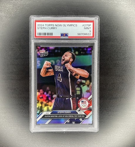 2024 Topps Now Olympics Steph Curry Rainbow Foil 27SP PSA 9 USA