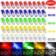 50pcs T10 194 Car Led Interior Instrument Panel Gauge Dash Light Bulbs 168 2825