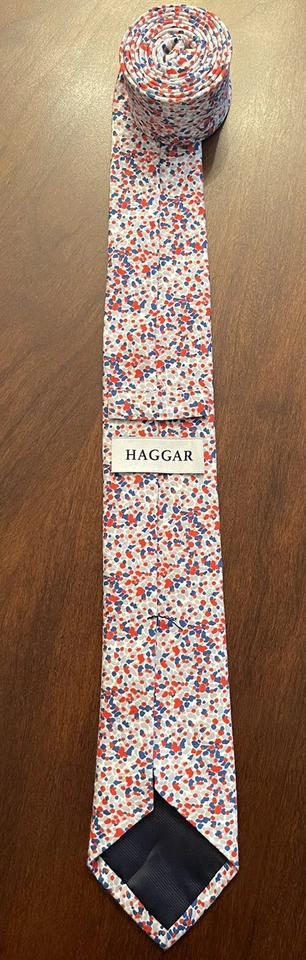 Bolinhas masculinas Haggar vermelho azul cinza gravata no pescoço - Imagem 2 de 4