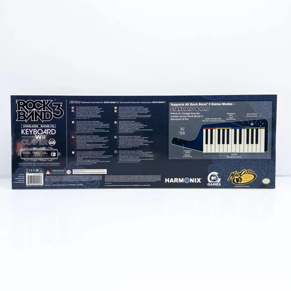 Nintendo Wii Rock Band 3 Wireless Keyboard + Microphone NEW w/ Dongle - NO Game - Image 2 of 4