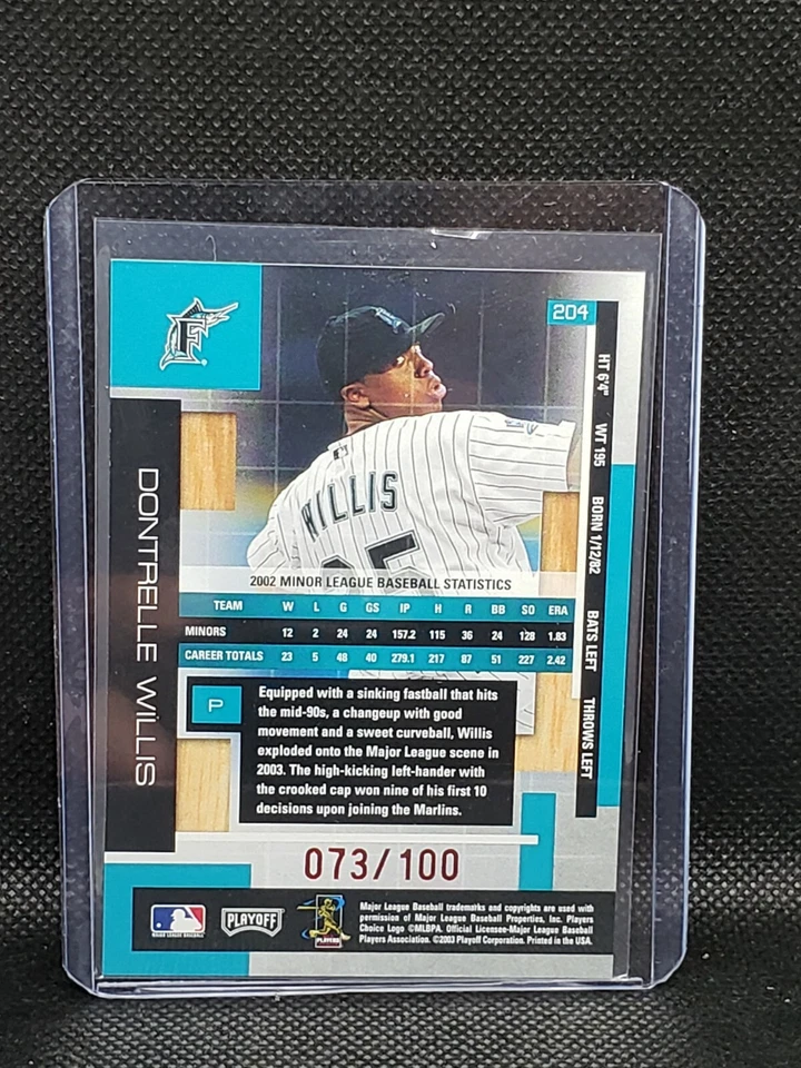 2003 Playoff Absolute SPECTRUM #204 Dontrelle Willis Rookie RC /100 MARLINS - Image 2 of 2