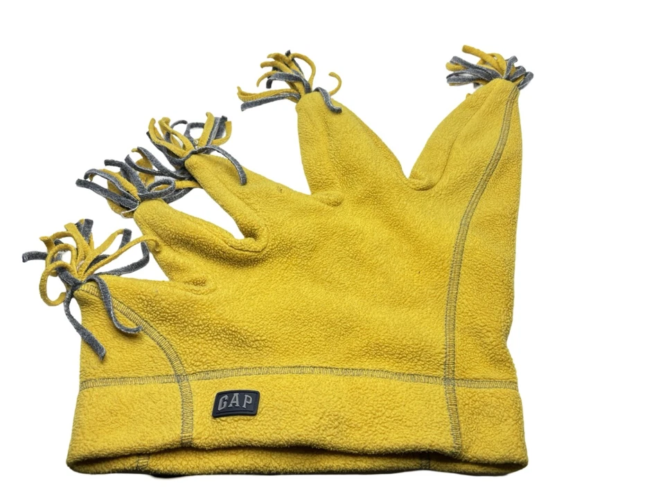 VTG CRAZY CAP HAT CHILD'S BEANIE JOKER 1990s GAP SMALL YELLOW SILLY STOCKING CAP - Image 4 of 4