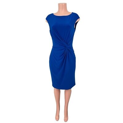 NWT Lauren Ralph Lauren Sleeveless Sheath Dress Size 10 Royal Cobalt Blue 