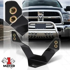 Black License Plate Relocator Relocation Mounting Bracket Holder for 3" Bull Bar