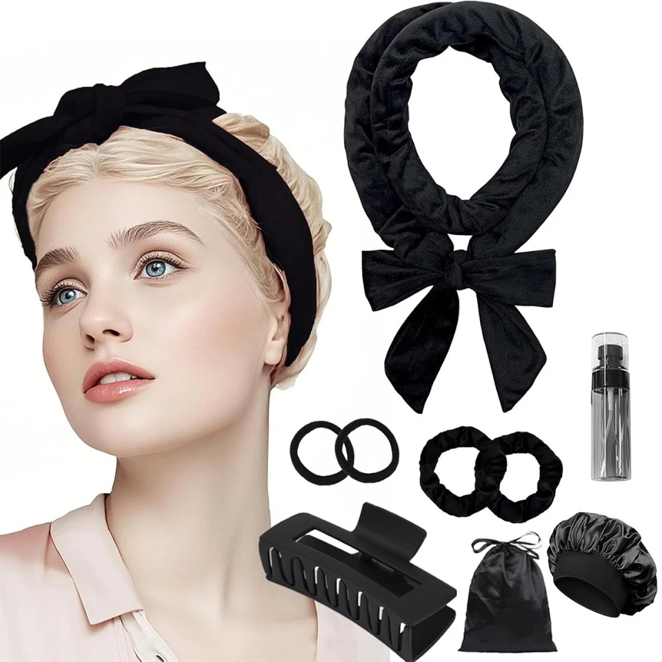 9stk Locken Über Nacht Heatless Curls Band Locken Ohne Hitze Haarstyling-Werkze - Bild 3 von 4