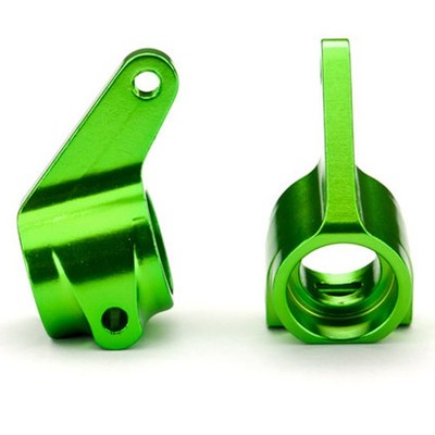Traxxas 1/10 Slash 2WD VXL OBA * STEERING BLOCKS - LEFT/RIGHT GREEN ALUMINUM *