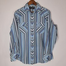 Vintage 90s Wrangler Western Shirt Mens Large Pearl Snap Long Sleeve Black Label