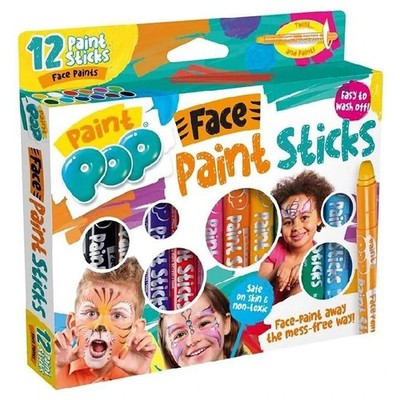 Paint Pop Face Paint Sticks 12er Pack verschiedene Farben einfache Reinigung