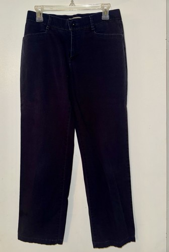 Lee Relaxed Fit Straight-Leg Pants Size 6 Navy Blue Excellent Condition Preloved