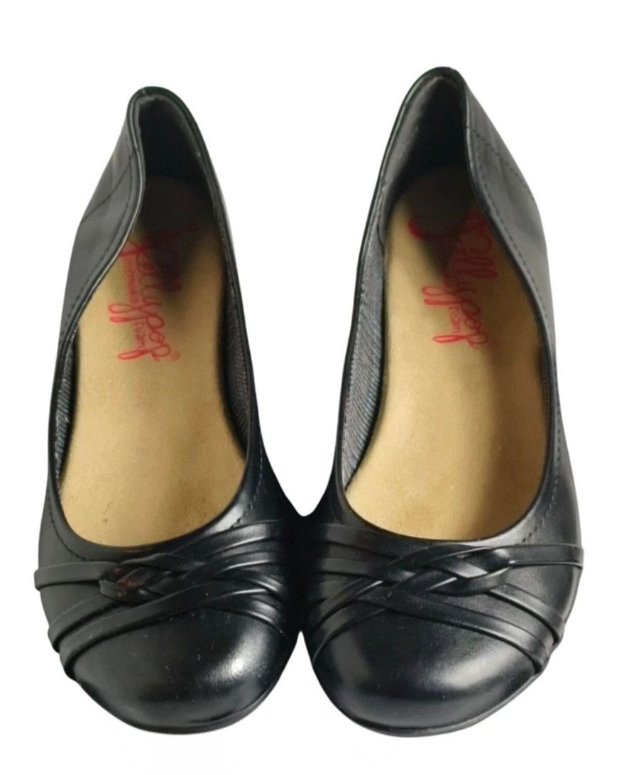 Jellypop Womens 9.5 Ronan Ballet Flats Black Memory Foam Slip On Casual Hip Chic