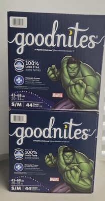 Goodnites Boys Bedwetting Underwear, Size S/M (43-68 lbs), 88 Ct (2 Packs of 44)