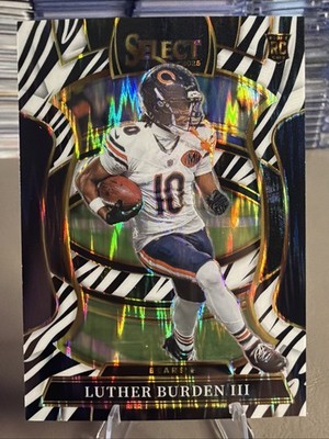 2025 Panini Select Luther Burden III Chicago Bears Zebra Prizm