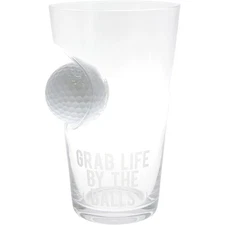 Pavilion Gift Pint Glass - Grab Life Golf Ball Novelty Glass