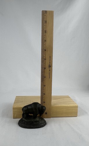 VTG Buffalo Insurance Co Advertising Cast Metal Bronze Paperweight Sculpture EUC - Picture 7 of 7