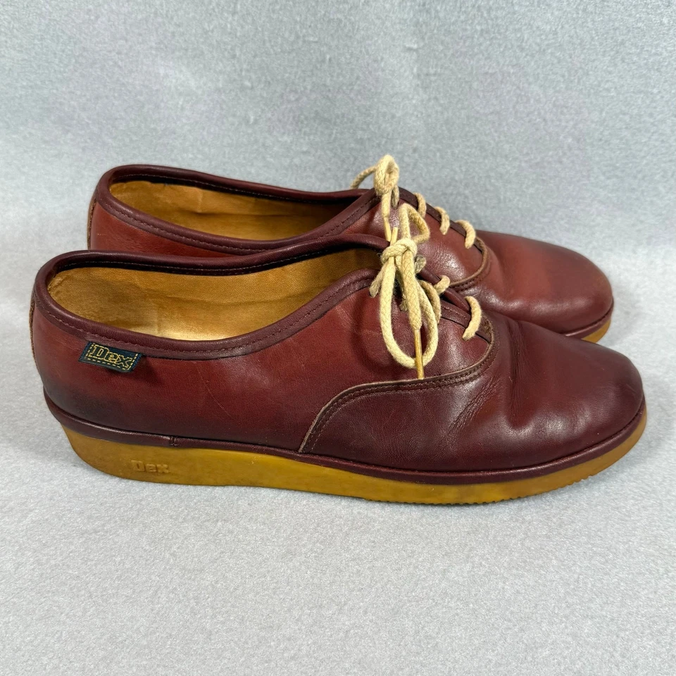 Zapatos Oxford Dexter de cuero rojo marrón vintage para mujer talla 10 M Foto 2 de 4