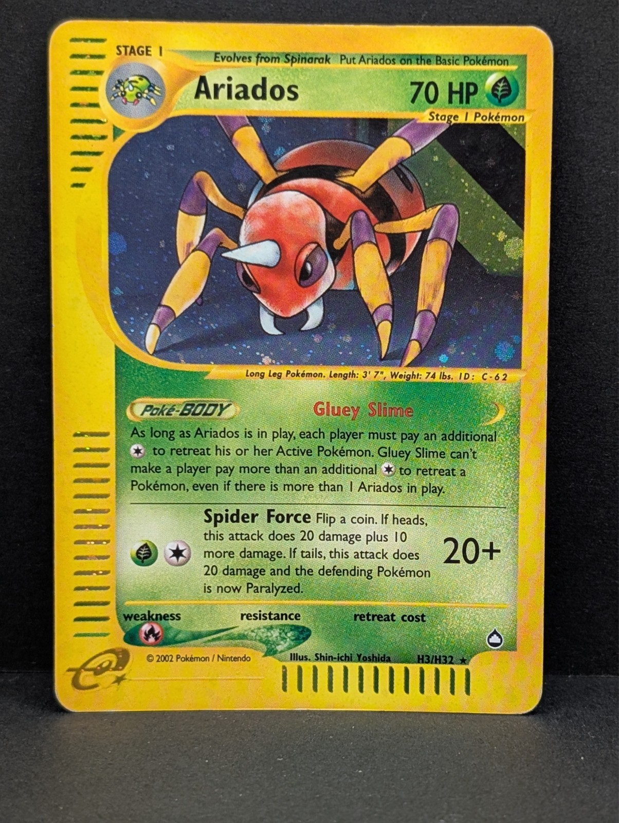 Ariados H03/H32 Aquapolis Holo Ultra Rare Pokemon TCG Nintendo MP