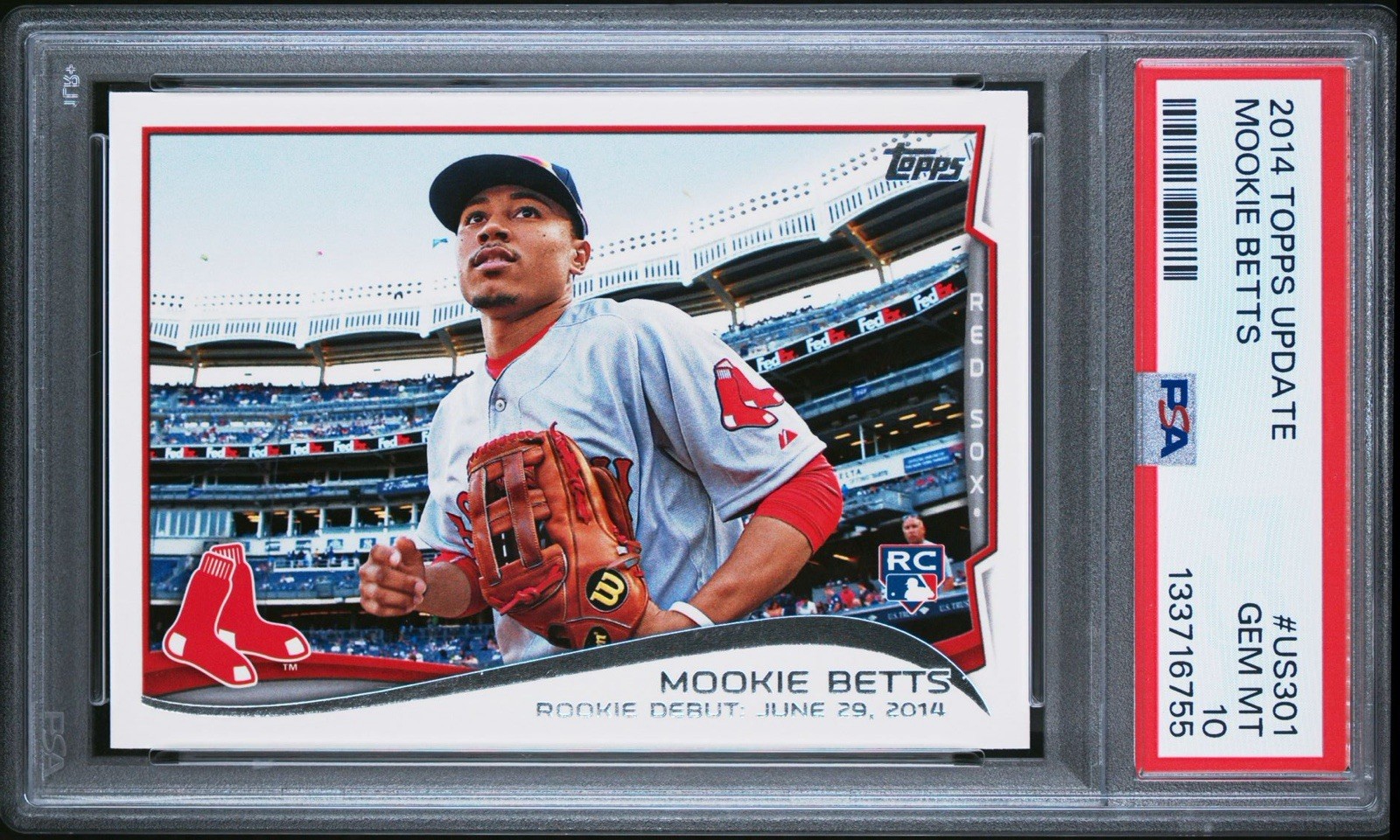 MOOKIE BETTS 2014 TOPPS UPDATE US301 📈 PSA 10 💎 GEM MINT 🔥 4-TIME WORLD 🏆