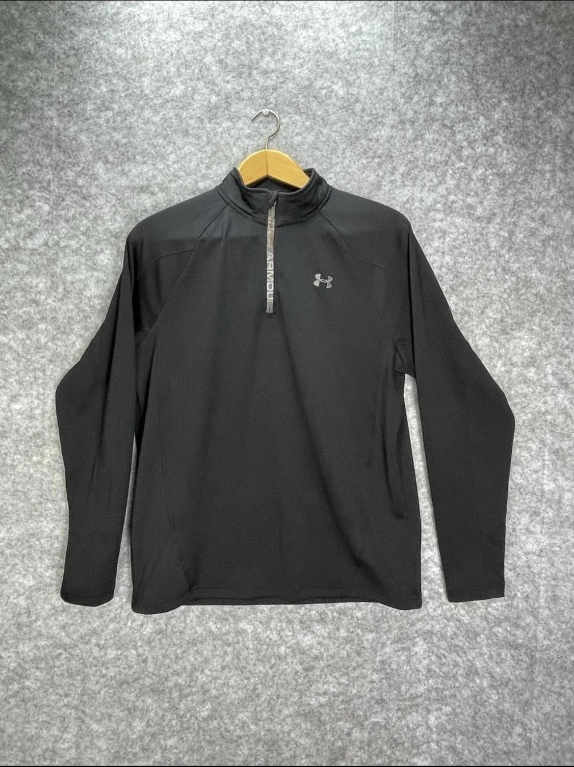 Under Armour Pullover Mens Large Black ColdGear 1/4 Zip Thermal Fleece Top