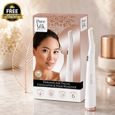 Pure Silk Dermaplane Facial Exfoliator Hair Remover LED Razor 6 Heads