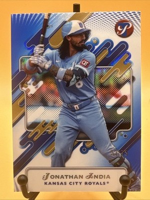 2025 Topps Pristine Blue Refractor Jonathan India #139 Kansas City Royals /75