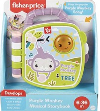 Fisher Price Purple Monkey Musical Storybook New, Minor Package Imperfections