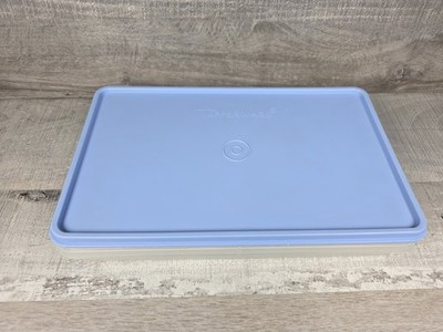 Tupperware 795-19 Rectangle Keeper Blue Container & Lid 7'' x 11.5'' Vintage b287