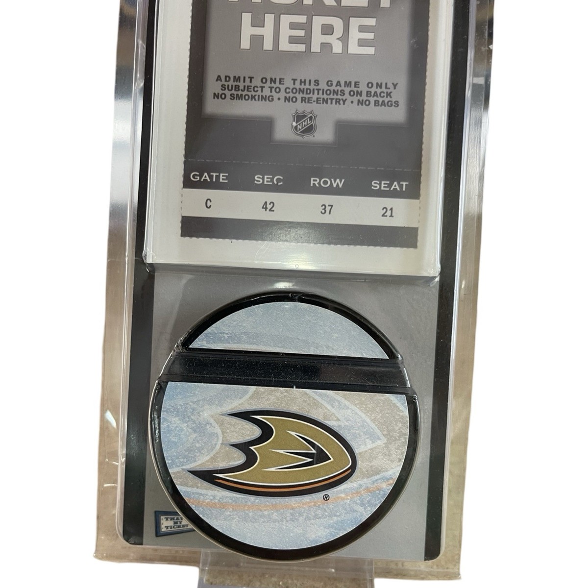NHL Anaheim Ducks Ticket Stand Display with Puck Base by That's My