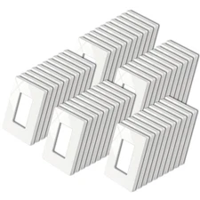 Wall Plate 1 Gang Screwless Glossy Off White 50 Pack Light Switch Outlet Cover