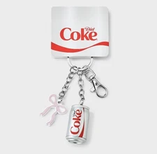 Diet Coke Graphic Keychain Charm with Pink Bow Target Exclusive 