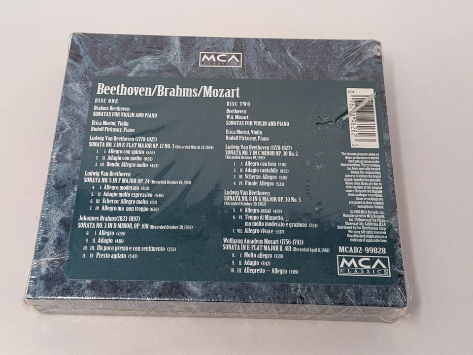 Beethoven, Brahms, Erica Morini, Rudolf Firkušný – Sonatas For Violin and Piano - Image 2 of 3