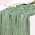 15Pcs Sage Green Cheesecloth Table Runner Fall Thanksgiving Boho Rustic Gauze 12