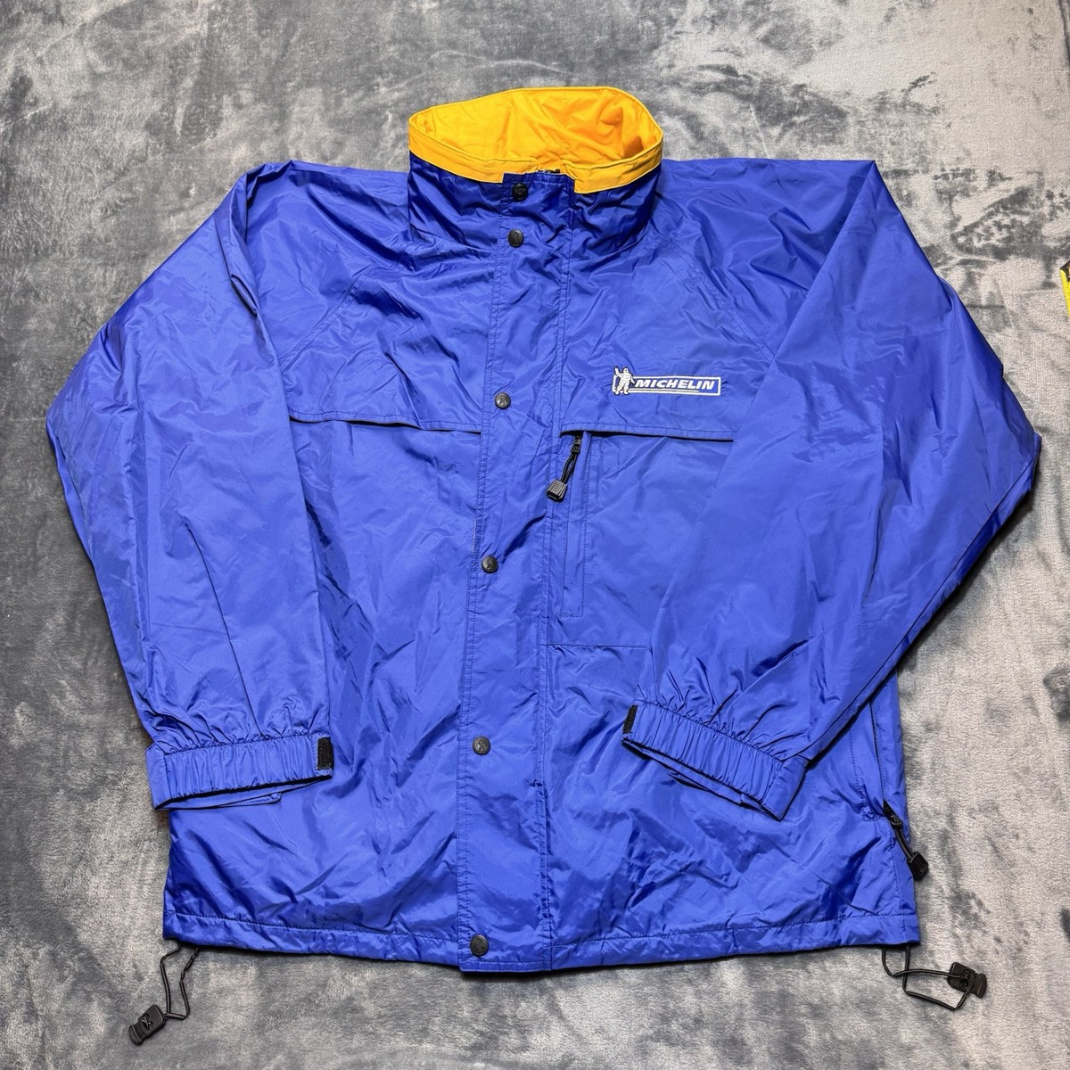 MICHELIN レーシングジャケット Mサイズ 青 Vtg MICHELIN Sz M Weatherproof Work Mechanic Jacket Racing
