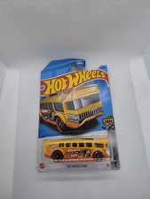 2023 Hot Wheels #53 HW Metro 1/10 HOT WHEELS HIGH Bus Yellow w/Black DD8 Spokes