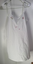 VTG Secret Treasures Nightie Womens M Floral Embroidered Nightgown Bridal Fairy