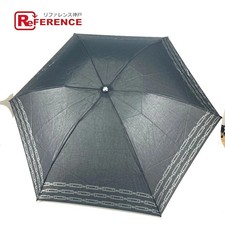Fendi Logo Umbrella Foldable Nylon Mens Black Brand Authentic Genuine
