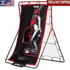 2-in-1 Baseball Pitching Target Rebounder Net Durable All Weather Trainer New