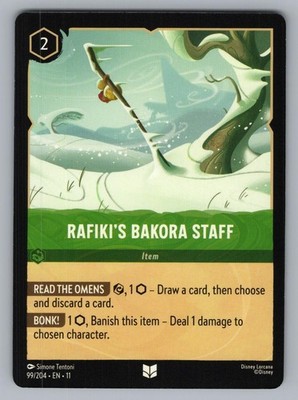 RAFIKI'S BAKORA STAFF 99/204 UC LORCANA NM 11 SIMONE TENTONI..