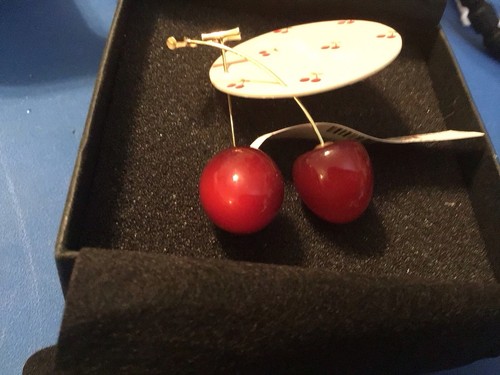 The Cherry Gold Cherry Drop Earrings NWT - Picture 9 of 21