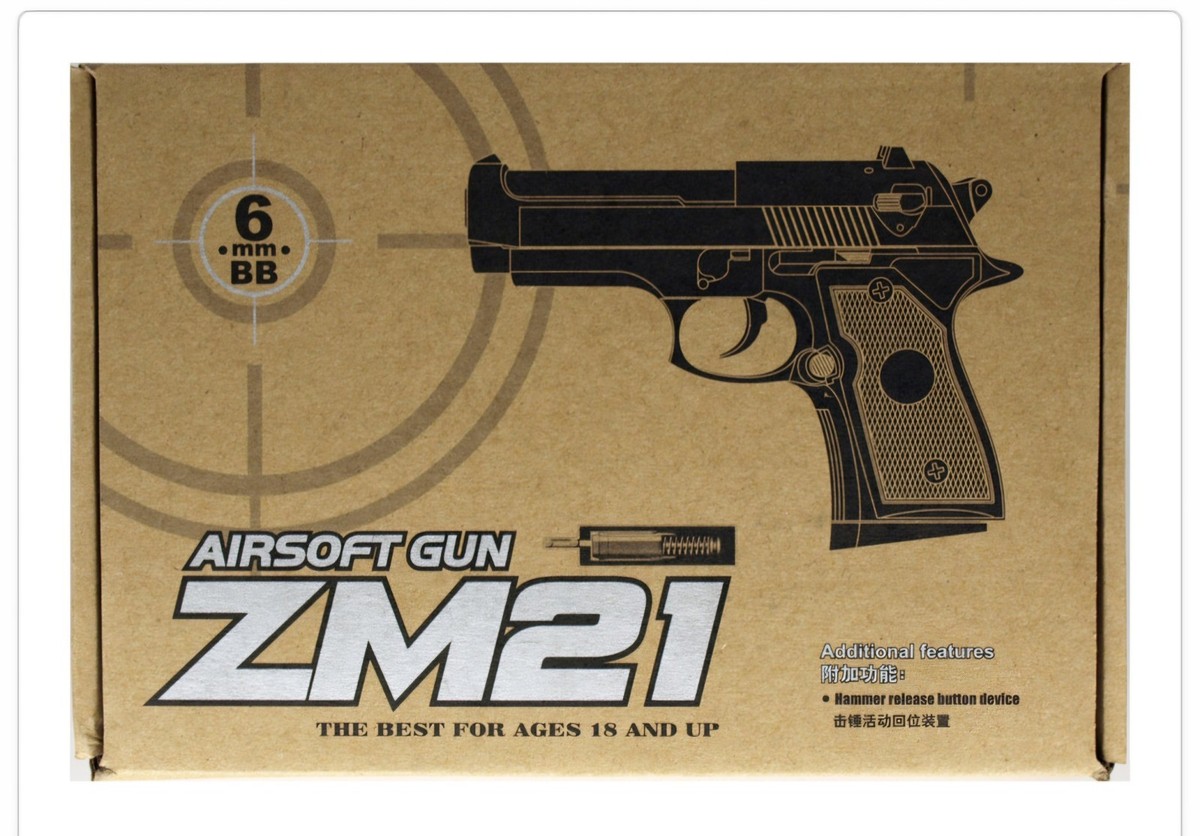 Compact Tactical Metal Spring Airsoft Pistol Handgun ZM21 W/ 850
