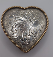 Montana Silversmiths Sterling Silver Plate Western Heart Belt Buckle