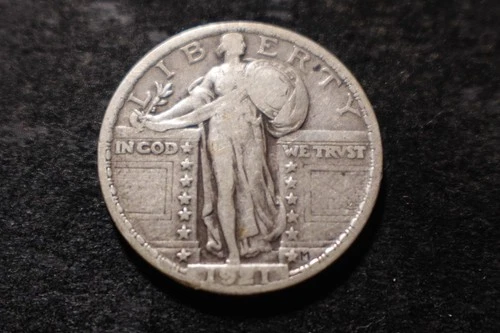 1921 F VF BOLD DATE Standing Liberty Quarter Premium Coin NJX